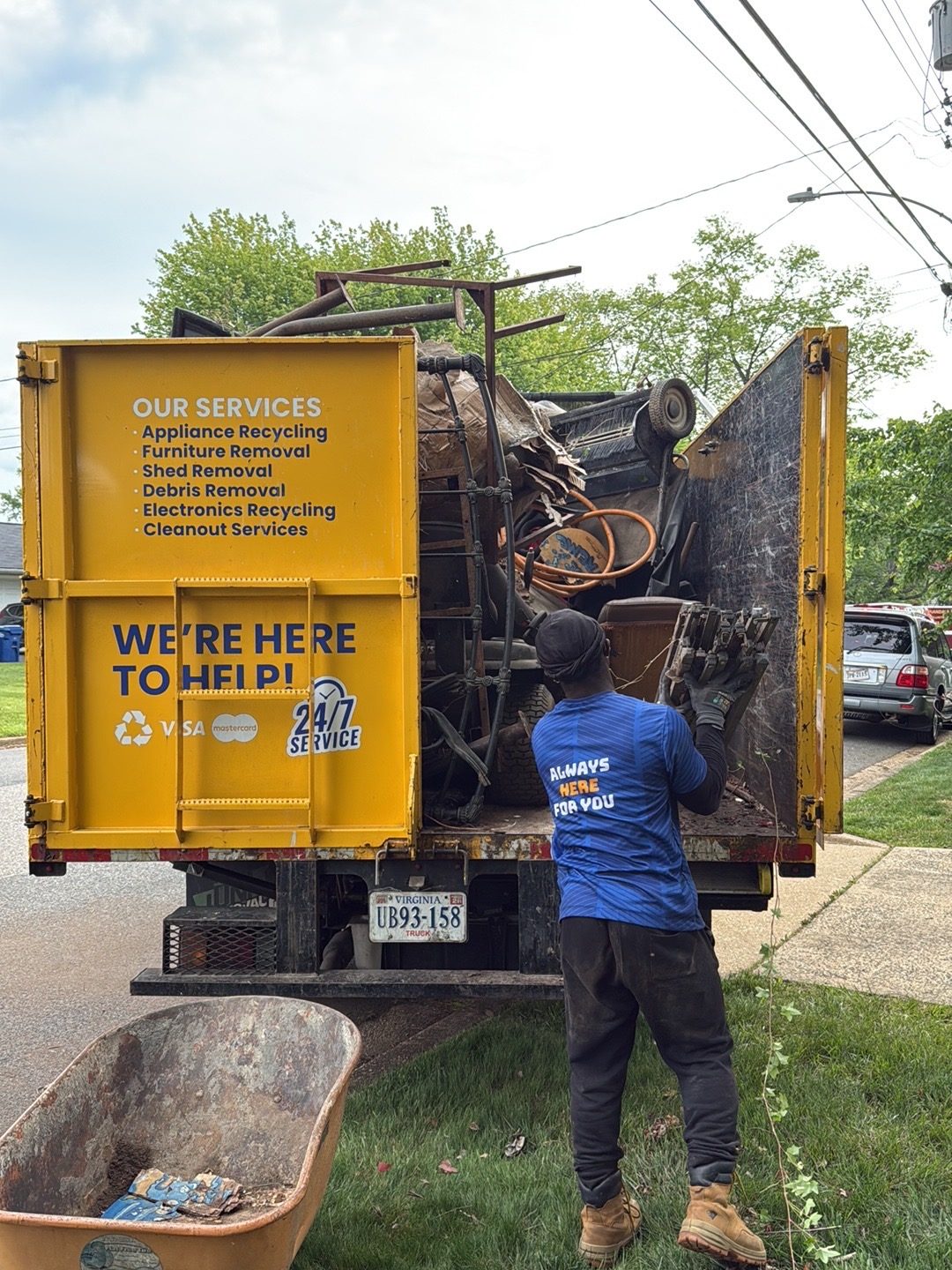 Out Junk Out crew loading junk in Springfield Virginia